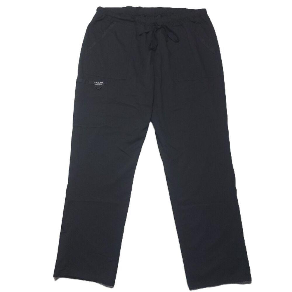 Cherokee Workwear Scrub Pants Size XL Stretch Black Cargo Pocket WW020 ..